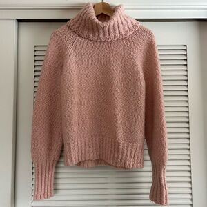 J Crew Wool/Alpaca Blend Cozy Pink Turtleneck Sweater Small